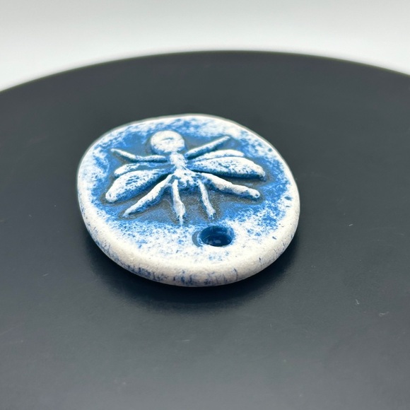 Artisan Bumblebee Blue and White Ceramic Pendant - Picture 5 of 10